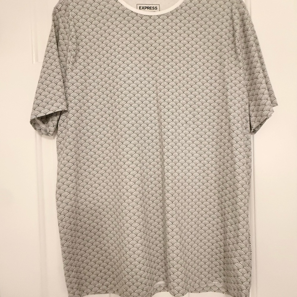 Express Gray Patterned Short Sleeve Tee